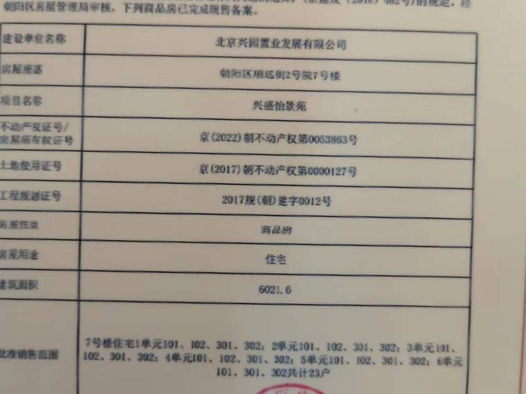 富兴首府楼盘证照