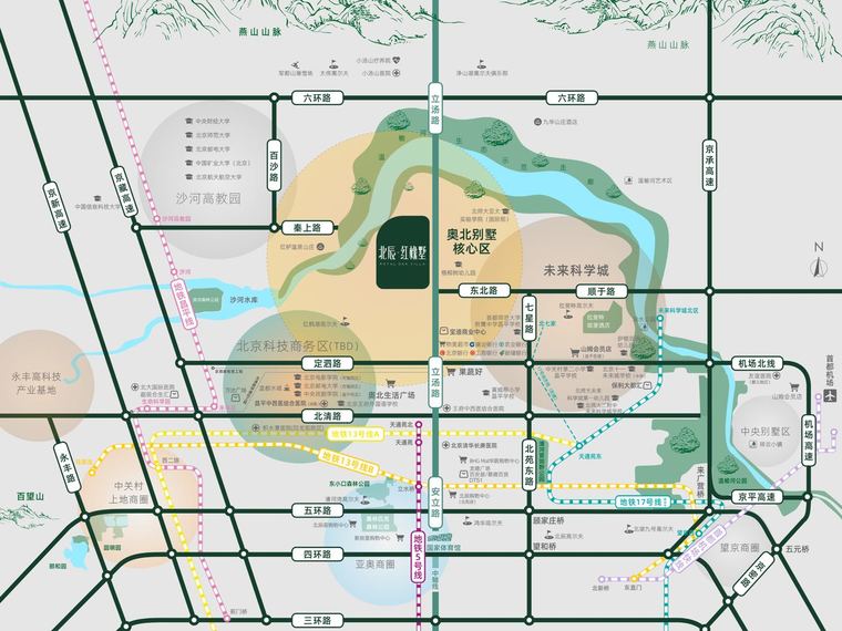 北辰红橡墅交通图