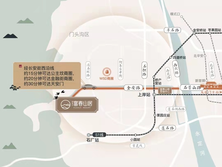 雅居乐富春山居周边配套图