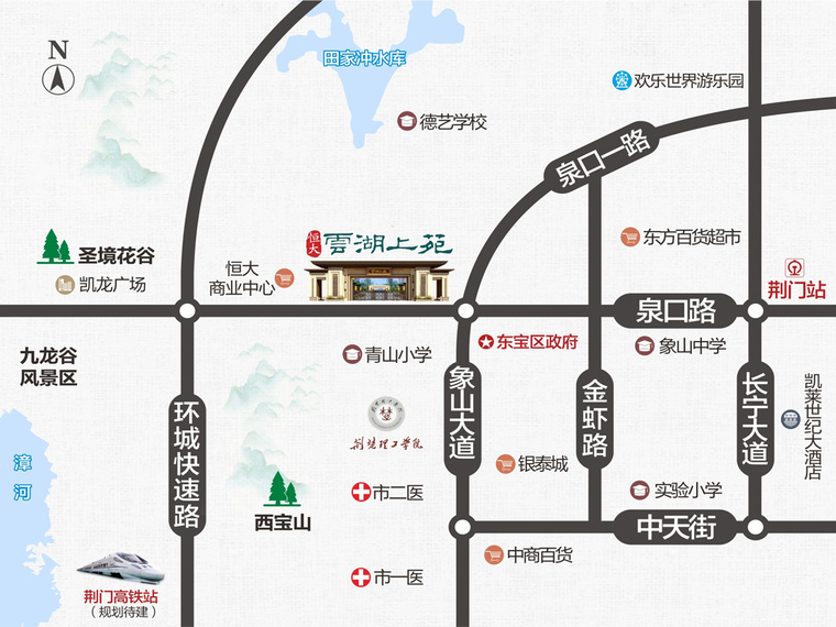 恒大云湖上苑交通图
