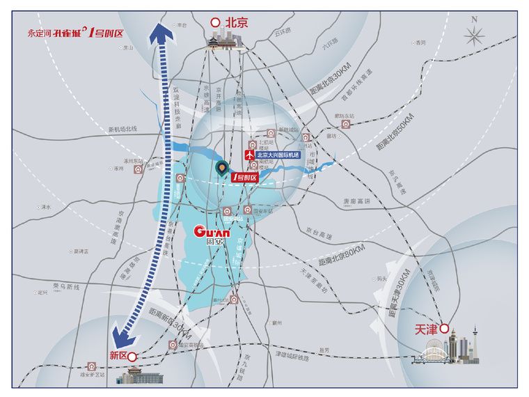 永定河孔雀城1号时区交通图