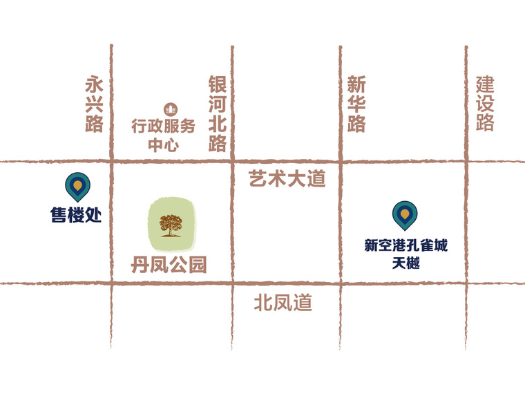 新空港孔雀城天樾交通图