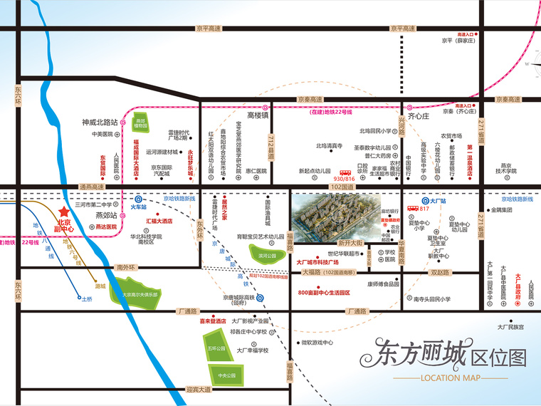东方丽城交通图
