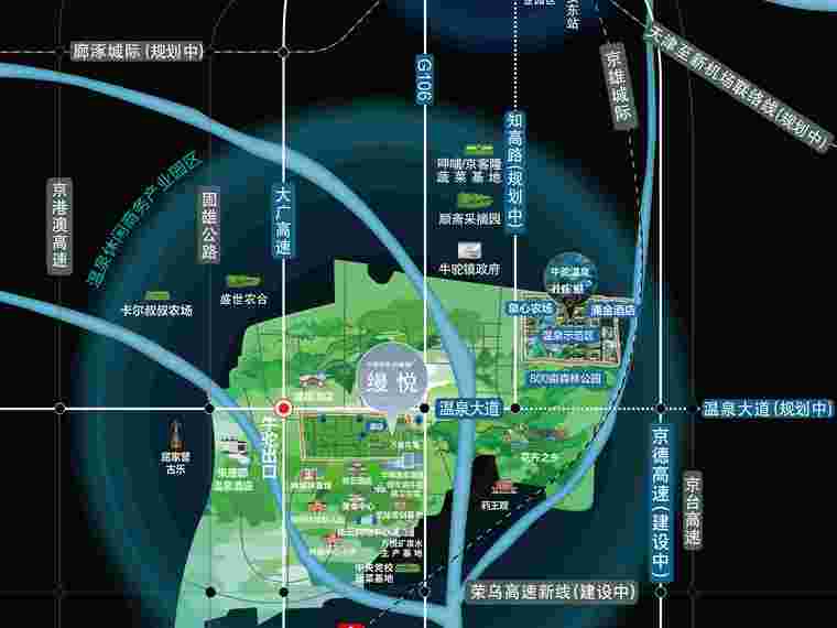 牛驼温泉孔雀城交通图