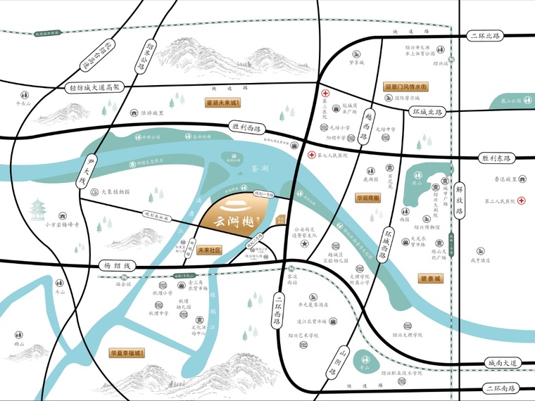 云湖樾交通图