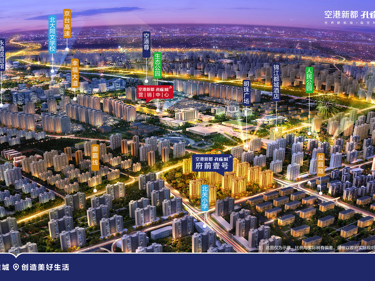 空港新都孔雀城 国门壹号周边配套图