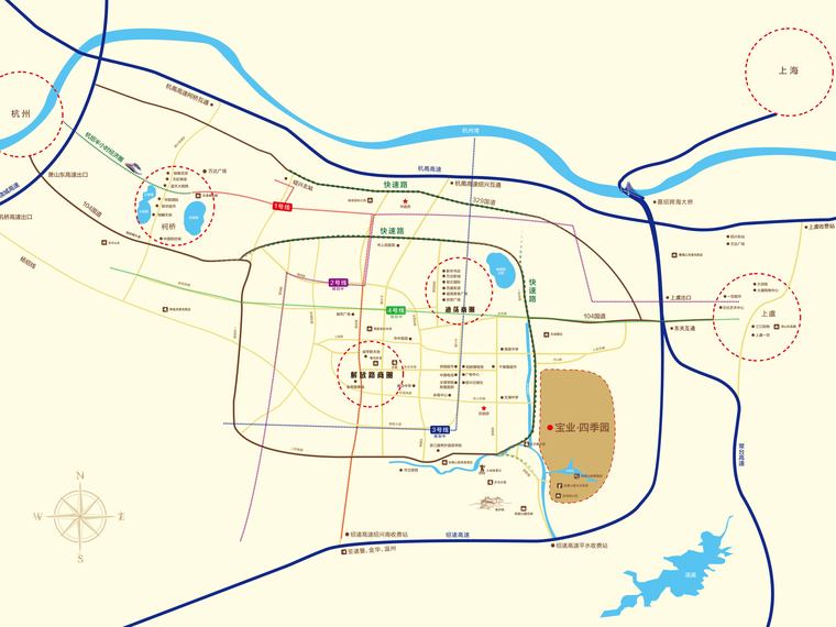 宝业四季园交通图