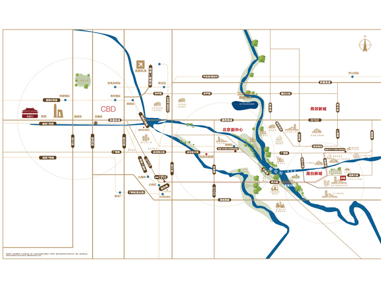潮白河孔雀城瑞泽学府交通图