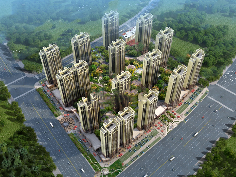 钟祥承天双湖林语效果图