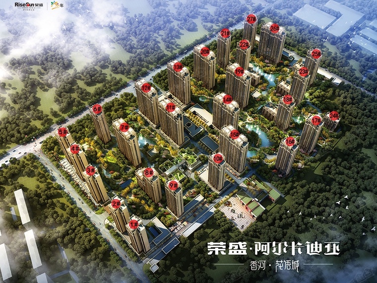 荣盛阿尔卡迪亚香河花语城效果图
