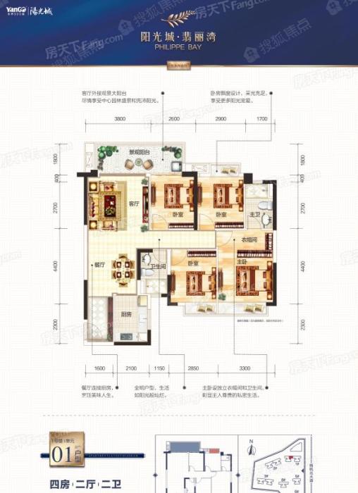 阳光城翡丽湾1#01户型_阳光城翡丽湾户型图-钦州搜狐焦点网