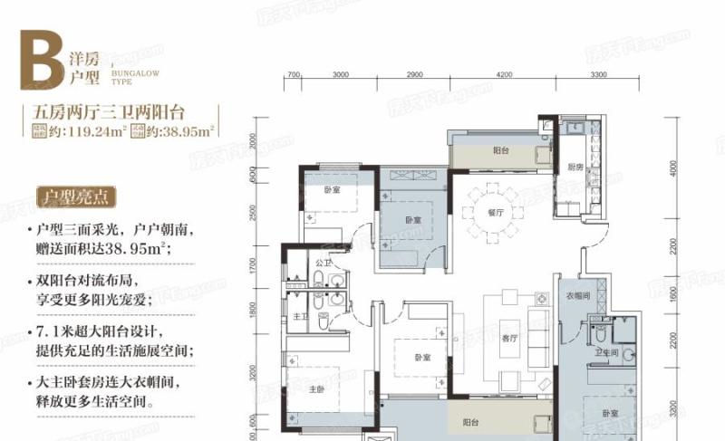 泰丰林湖美地洋房b户型_泰丰林湖美地户型图-钦州搜狐