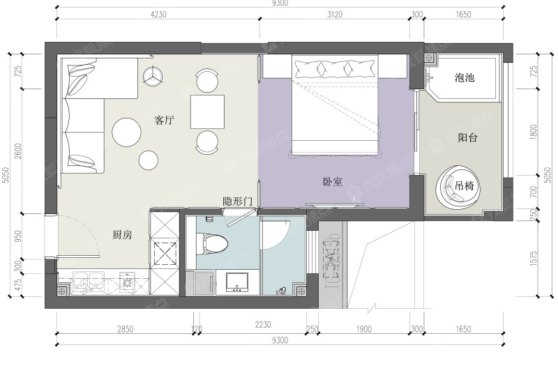 华闽御山水52㎡标准客房_华闽御山水户型图-福州搜狐焦点网