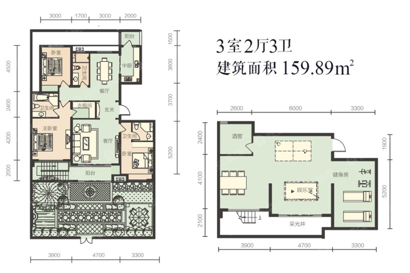 福美六号院洋房b_福美六号院户型图-石家庄搜狐焦点网