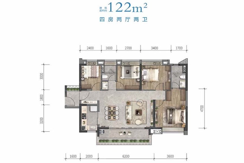 龙湖揽境122㎡四房_龙湖揽境户型图-广州搜狐焦点网