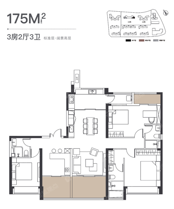 越秀和樾府11栋175平_越秀和樾府户型图-深圳搜狐焦点