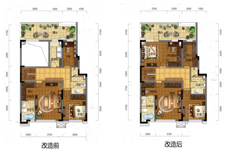 保利堂悦大叠拼下叠200㎡户型_保利堂悦户型图-长春