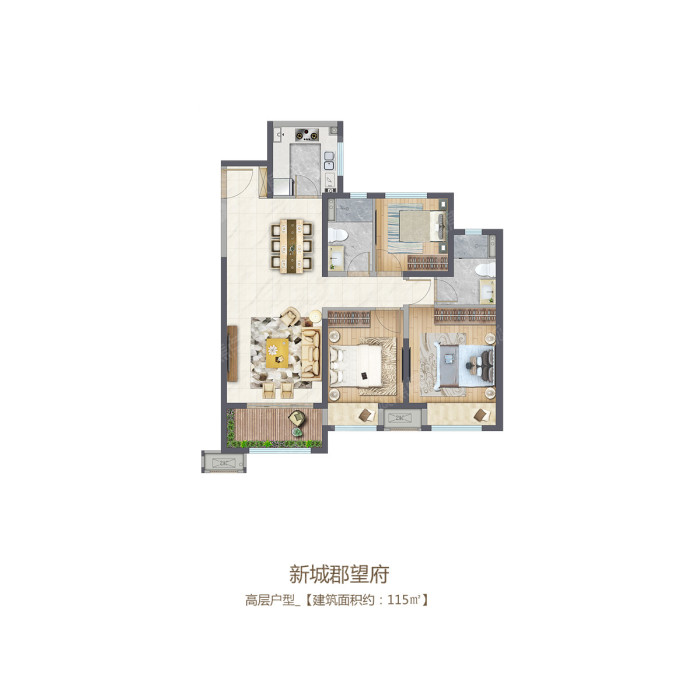 新城郡望府高层b户型_新城郡望府户型图-郑州搜狐焦点