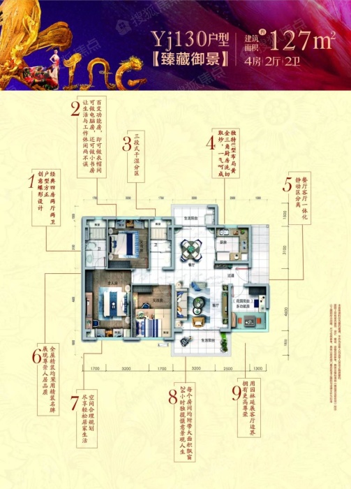 岑溪碧桂园127平方_岑溪碧桂园户型图-梧州搜狐焦点网