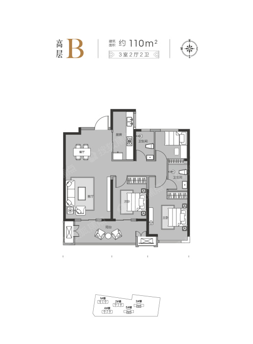 中旭开元府地块四 3#b_中旭开元府户型图-邢台搜狐