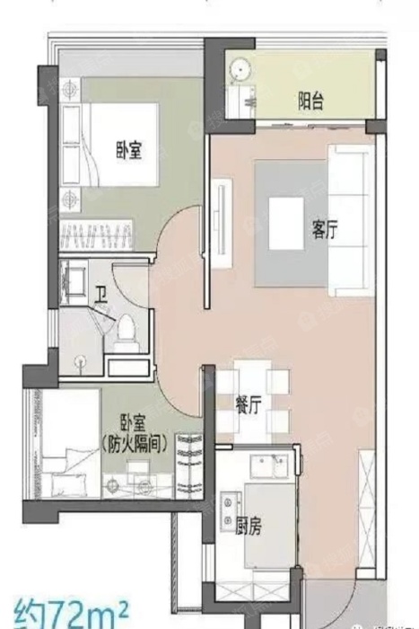 万科金域曦府72㎡户型_万科金域曦府户型图-广州搜狐