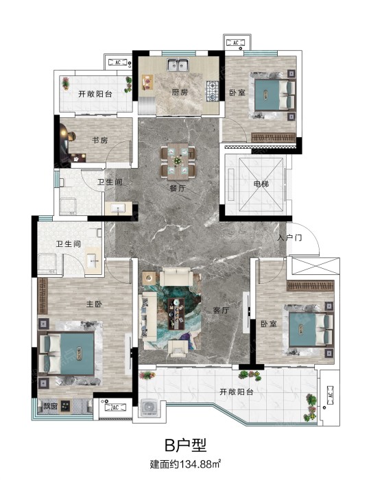 和顺府b户型_和顺府户型图-平顶山搜狐焦点网