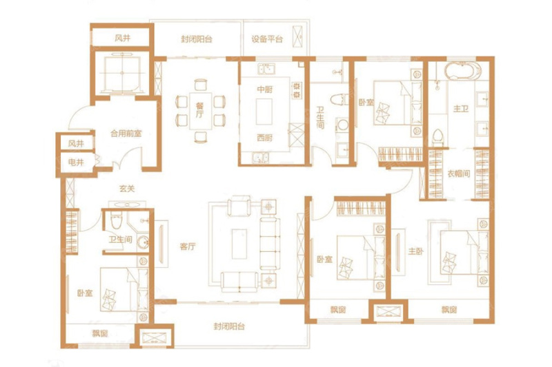 建业世和府f-01户型-4室