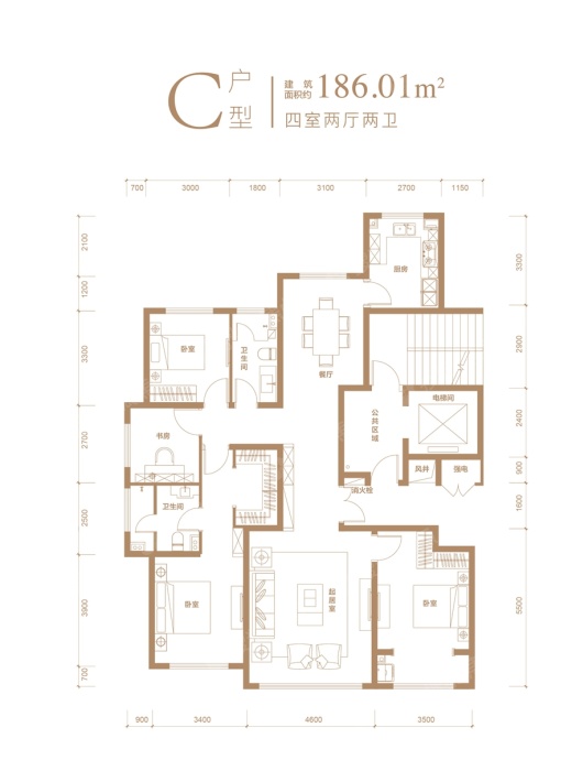 中翔兰溪九章c户型_中翔兰溪九章户型图-保定搜狐焦点