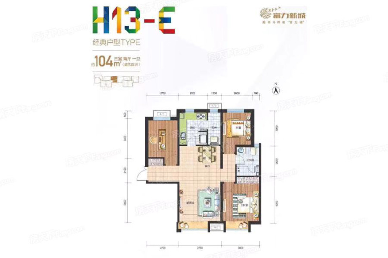 富力新城h13-e户型_富力新城户型图-廊坊搜狐焦点网