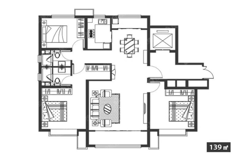 春华秋实139㎡_春华秋实户型图-邯郸搜狐焦点网