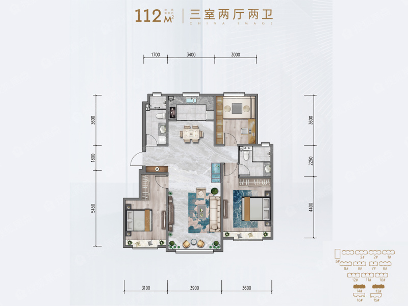 金龙和玺二期112平米_金龙和玺二期户型图-秦皇岛搜狐焦点网