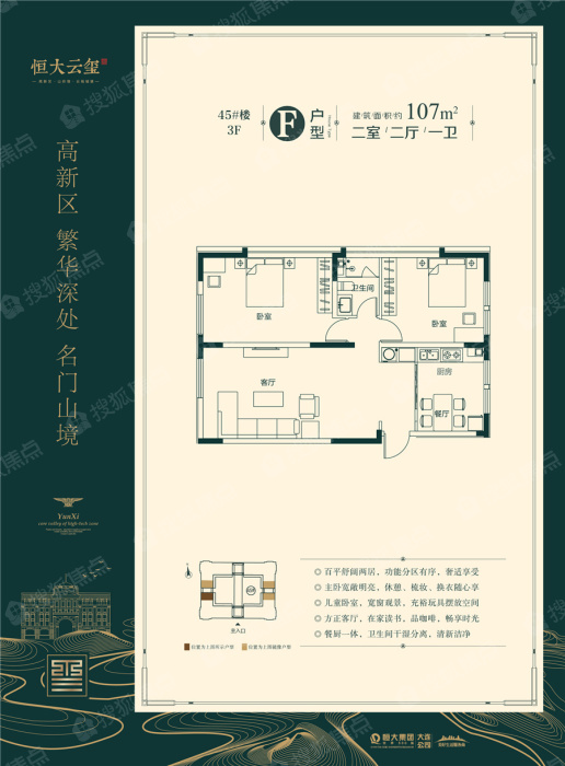 恒大云玺城堡f户型_恒大云玺户型图-大连搜狐焦点网