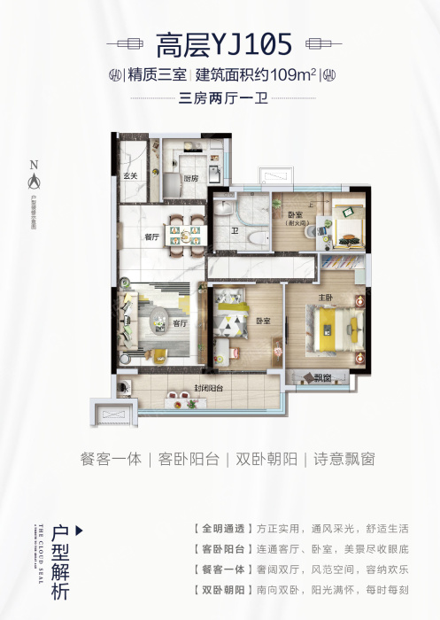 碧桂园云玺高层yj105_碧桂园云玺户型图-济宁搜狐焦点