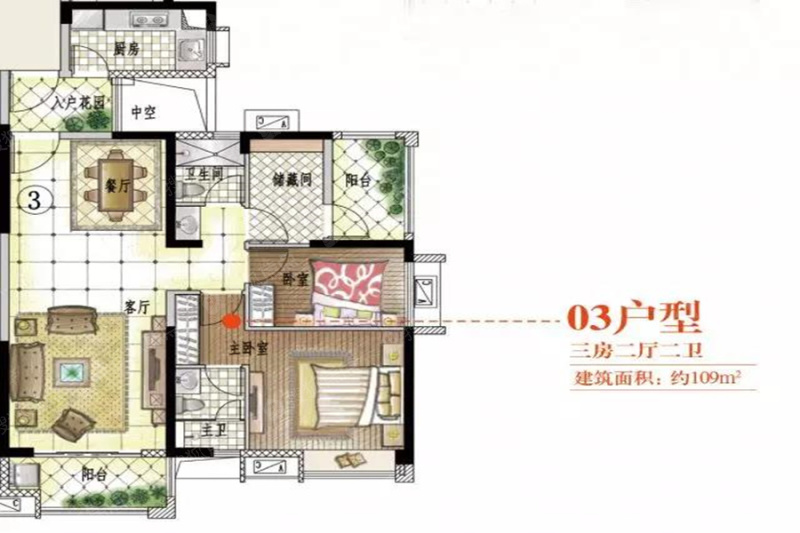 雅居乐新地03户型平面图