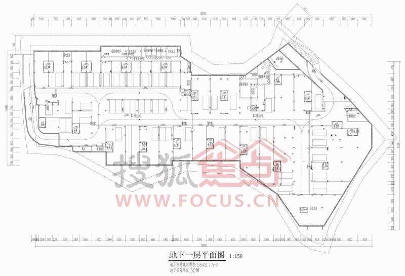 皇庭玺园 修改后地下一层平面图