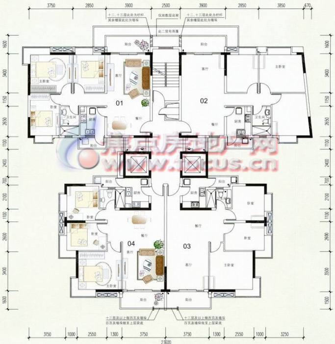 光大花园和榕风景c1栋标准层平面_光大花园户型图-广州搜狐焦点网