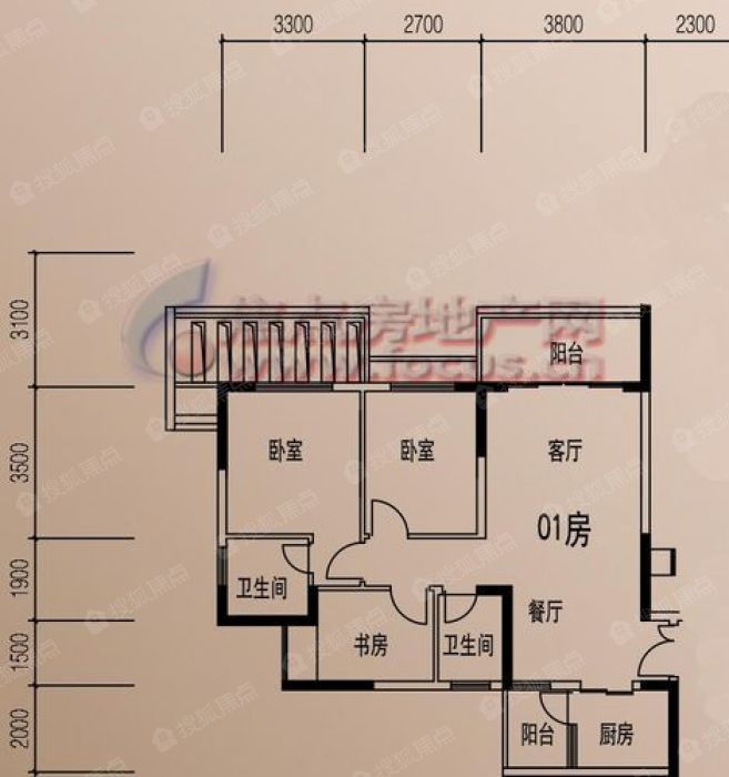 顺欣花园4,6号楼单数层(3-11层)01单元户型