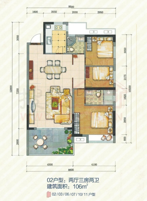 建达大悦花园二期10栋02(106㎡)_建达大悦花园户型图-汕头搜狐焦点网