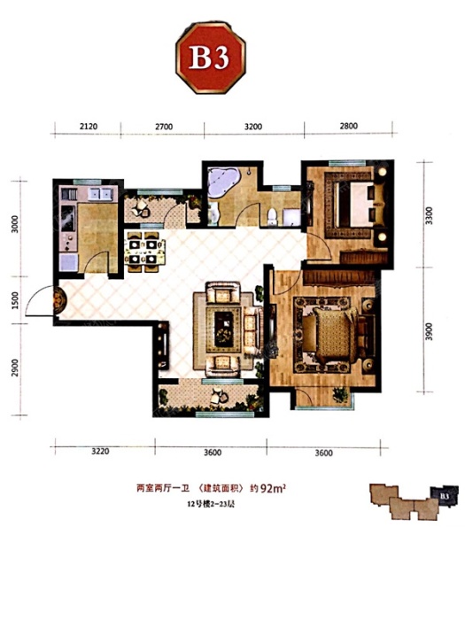 盛景华庭b3_盛景华庭户型图-天津搜狐焦点网