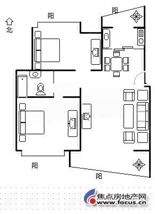 金碧汇虹苑两房-2室2厅1卫