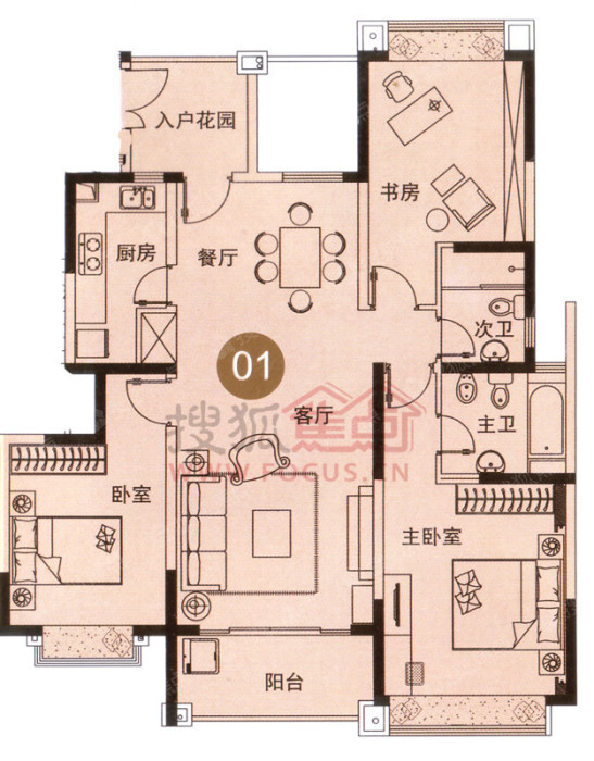 维罗纳贵都73号01室户型_维罗纳贵都户型图-上海搜狐