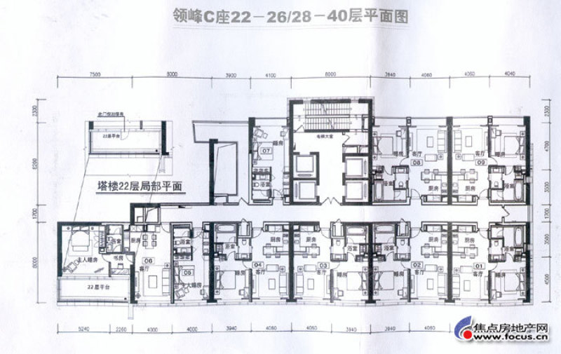 领峰领峰c座22-26,28-40层_领峰户型图-广州搜狐焦点网