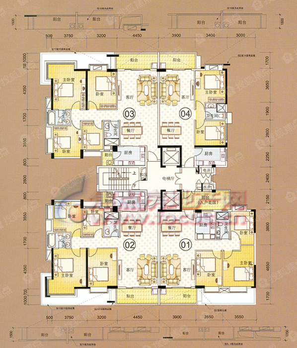 富力院士庭富力院士庭c2a平面图_富力院士庭户型图