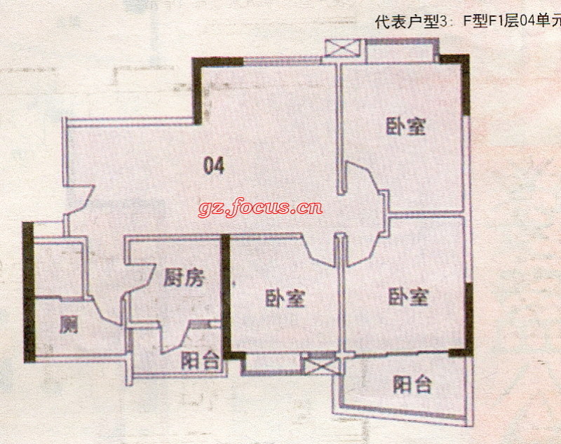 江南新苑f型f1层04单元_江南新苑户型图-广州搜狐焦点网