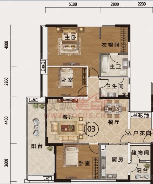 星汇文瀚10栋03单元户型_星汇文瀚户型图-广州搜狐焦点网