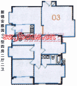 新锦安雅园(一期)4室2厅2卫1厨_新锦安雅园户型图-深圳搜狐焦点网