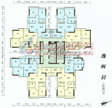 华景新城逸晖居标准层平面_华景新城户型图-广州搜狐焦点网