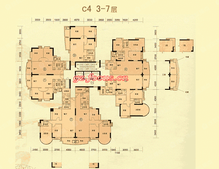 富力东堤湾c4-3,7层平面图_富力东堤湾户型图-广州搜狐焦点网