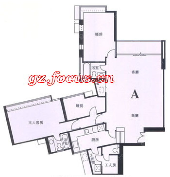 东风广场丽松阁29-37层a单元_东风广场户型图-广州