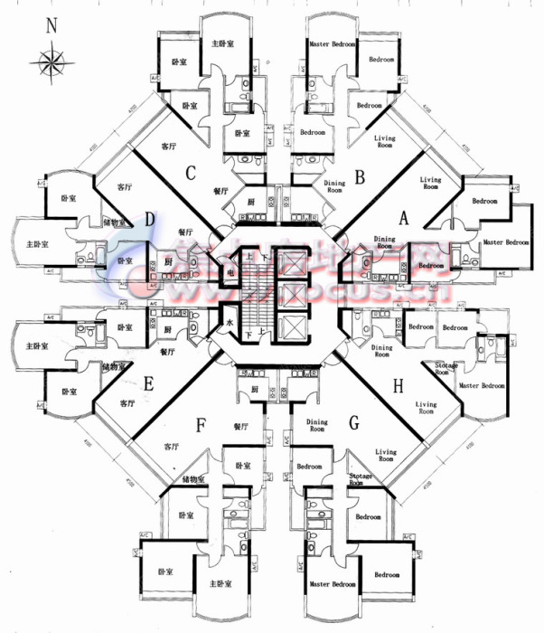 帝景苑帝景苑c座帝庭轩2—29层平面图_帝景苑户型图